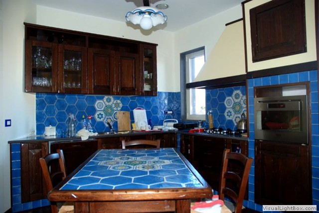 Tavoli in Cotto esagonale Siciliano Decorati a mano